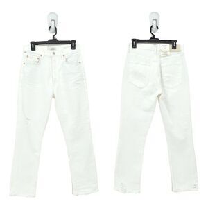 Citizens Of Humanity Women 28 Jolene Jeans White Out High Rise Slim Distressed